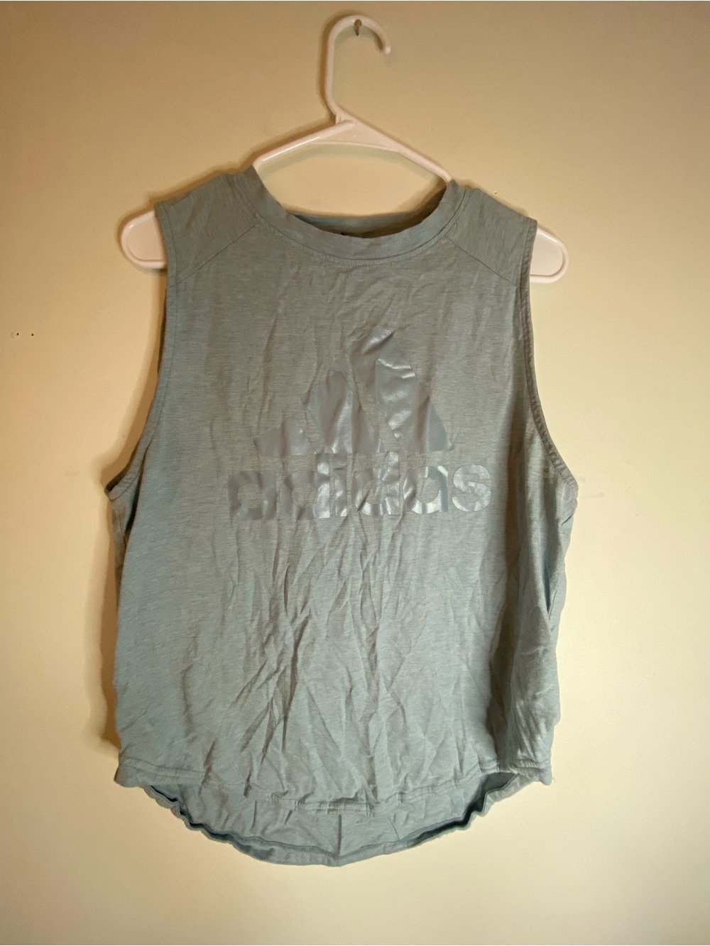 adidas Women's Pale Blue Logo Muscle Tee